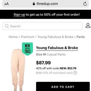 Young Fabulous & Broke Odin Joggers